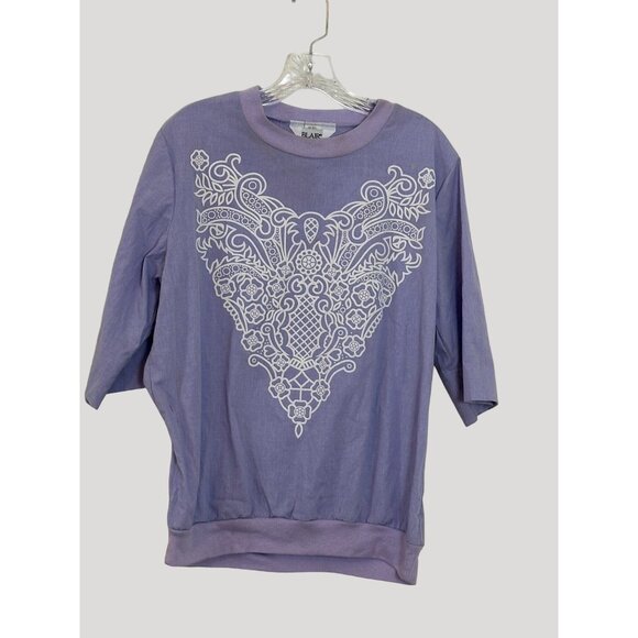 Blair Women’s Pull On Two Piece Polyester Cotton Top and Pants Size 12/14 - Picture 7 of 8